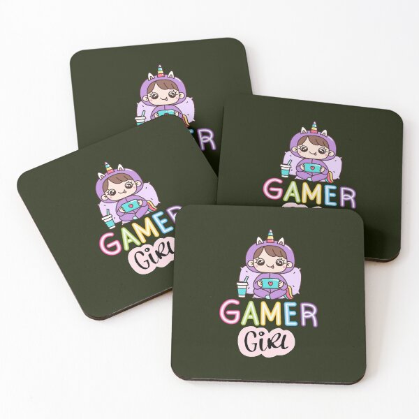 Item preview, Cute Gamer Girl Unicorn – Kawaii Gaming Art designed and sold by LullaBaby.