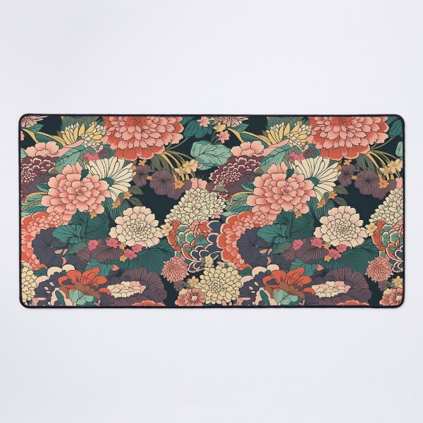 Aperçu de l'œuvre Fleurs japonaises Corail traditionnel créée et vendue par GeoGlam.
