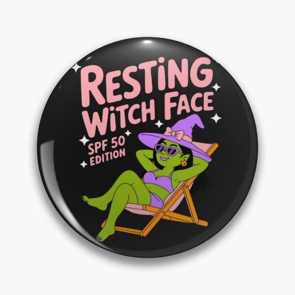 Item preview, Resting Witch Face SPF 50 Summerween Witch designed and sold by CraftyCuttable.