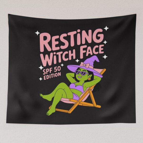 Item preview, Resting Witch Face SPF 50 Summerween Witch designed and sold by CraftyCuttable.