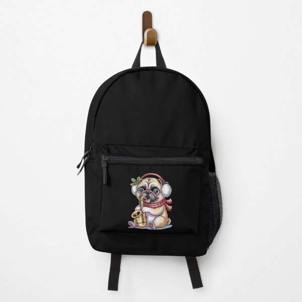 Item preview, Christmas Pug Playing Saxophone designed and sold by jkrphoto.