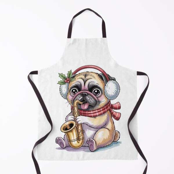 Item preview, Pug navideño tocando el saxofón designed and sold by jkrphoto.