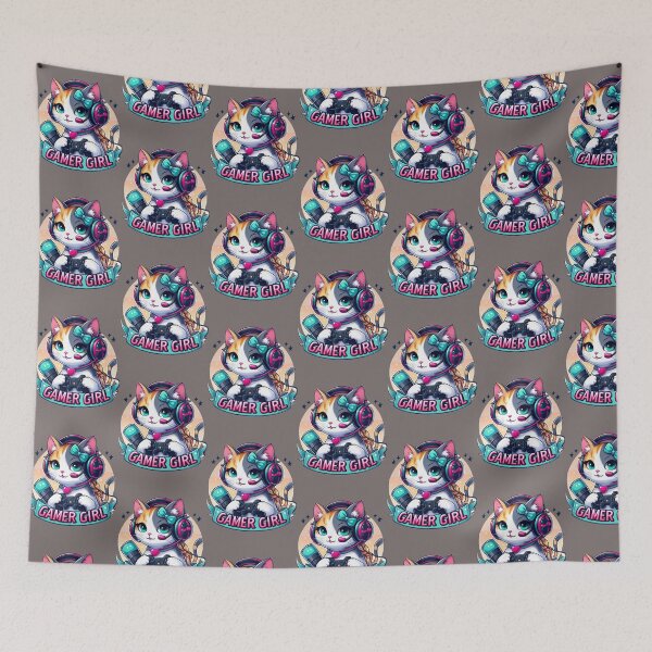 Item preview, Gamer girl, gamer cat designed and sold by LullaBaby.