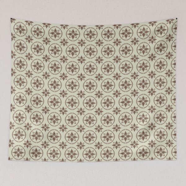 Item preview, Brown silk floral pattern fabric designed and sold by Toyney.
