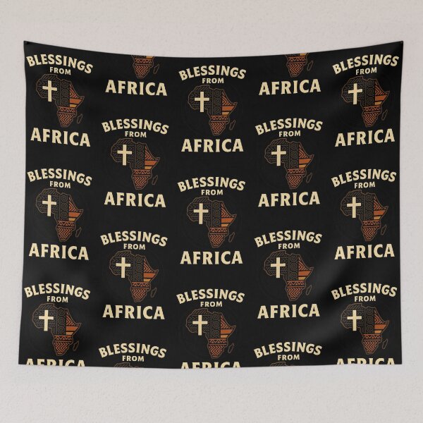Item preview, Blessings from Africa – Tribal Cross Map Design | Afrocentric Faith Art designed and sold by NaphDesigns.