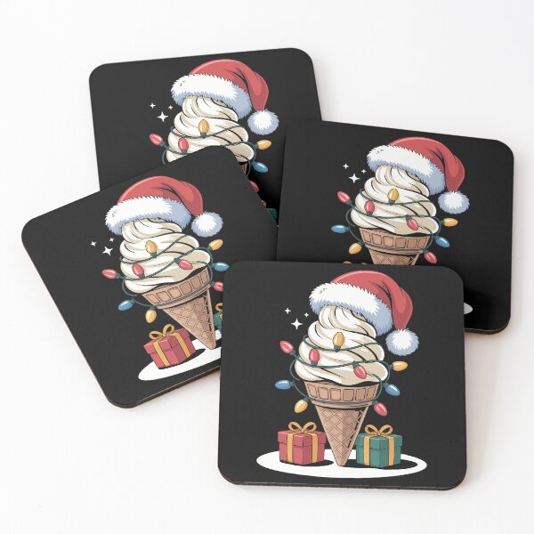 Item preview, Christmas Lights Ice Cream Cone with Santa Hat designed and sold by Moon-Ape.