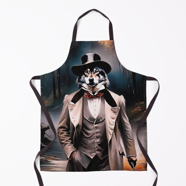 Item preview, Vintage Animal Art: Wolf Gentleman with a Hat Portrait | Animal Art | Oil Painting | Animal Portrait designed and sold by UnhingedBird.