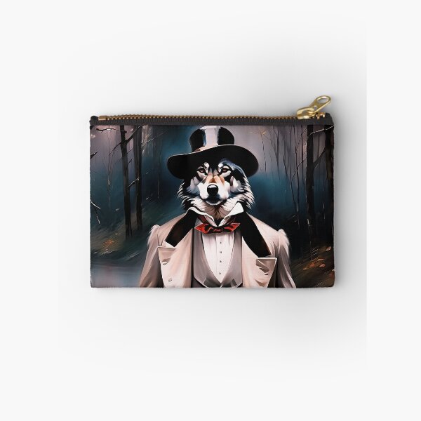 Item preview, Vintage Animal Art: Wolf Gentleman with a Hat Portrait | Animal Art | Oil Painting | Animal Portrait designed and sold by UnhingedBird.