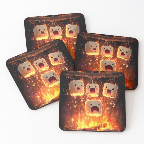 Item preview, melted_marshmallows_roasting_over_fire_cartoon-helloween designed and sold by DualEnergy.