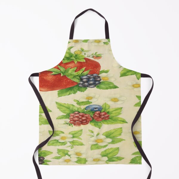 Item preview, Whimsical Berry & Daisy Delight - Vibrant Watercolor Fruit Pattern designed and sold by ScarredGoddess.