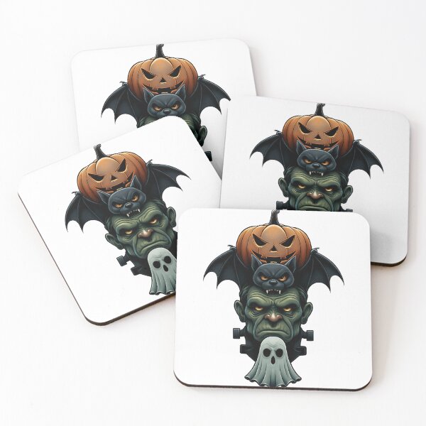 Item preview, Monster Stack Halloween Trio | Frankenstein Pumpkin Bat and Ghost designed and sold by EchoPrint Co..