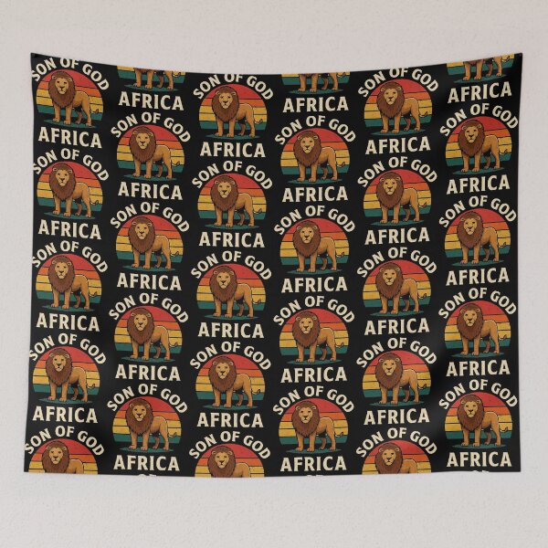 Item preview, Son of God Lion Design, African Sunset Art, Faith & Strength Illustration designed and sold by NaphDesigns.