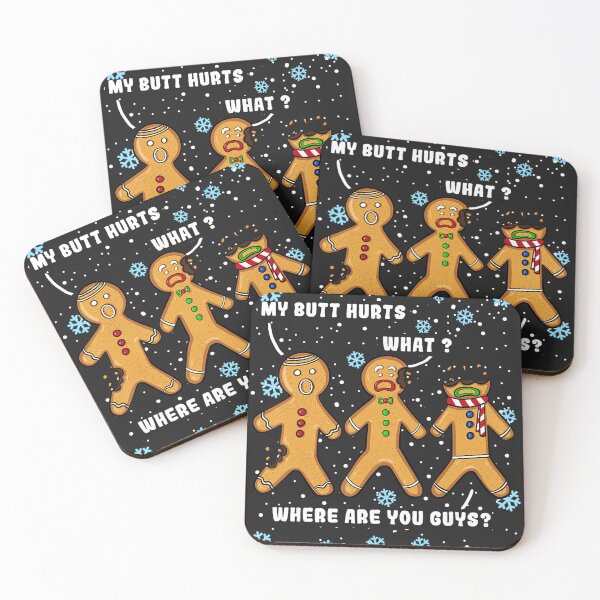 Item preview, Funny Gingerbread Man Chistmas, My Butt Hurts Cookie Tee, Ugly Sweater Party Holiday Humor designed and sold by ChristineAckerm.