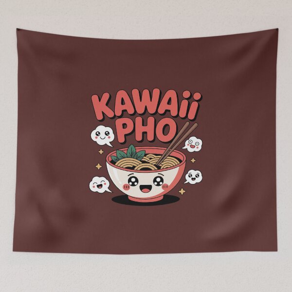 Item preview, A cute, cartoon-style depiction of a happy pho bowl with chopsticks designed and sold by jkrphoto.
