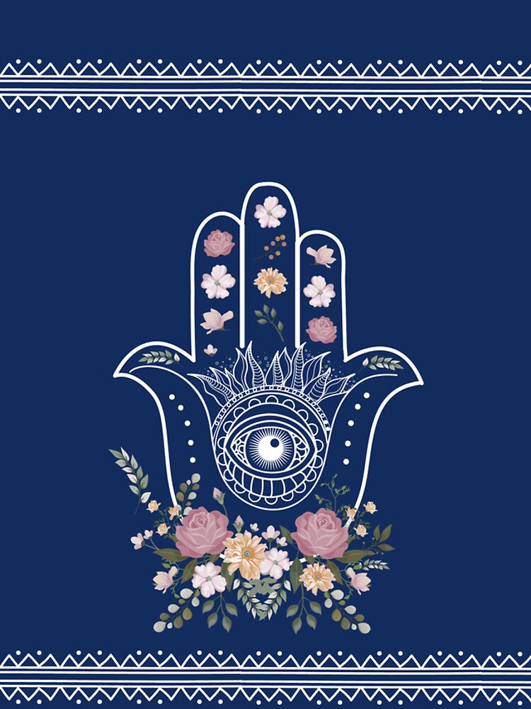 Aperçu 5 sur 5. Coque iPhone avec l'œuvre Hamsa Hand of Fatima Evil Eye Charm Flowers Zen Spiritual | Yogi Republic créée et vendue par Y-R-Creatives.