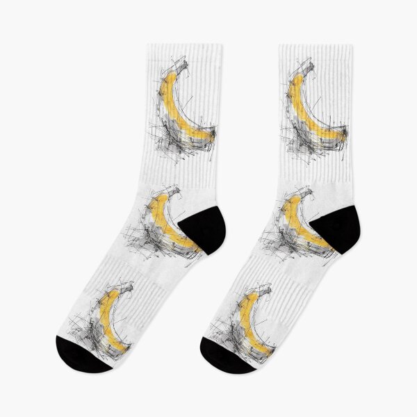 Item preview, Abstract Yellow Banana – Minimalist Fruit Sketch designed and sold by SleekLineSketches.