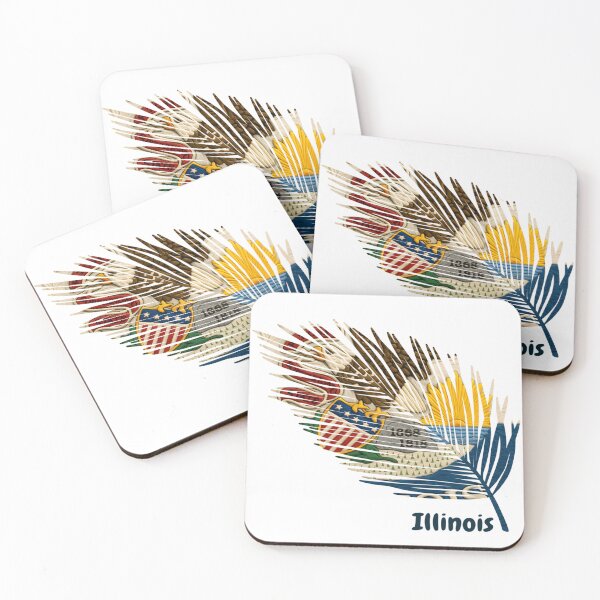 Item preview, Abstract Illinois Flag – Feather Shape Design designed and sold by ArteJorge48.