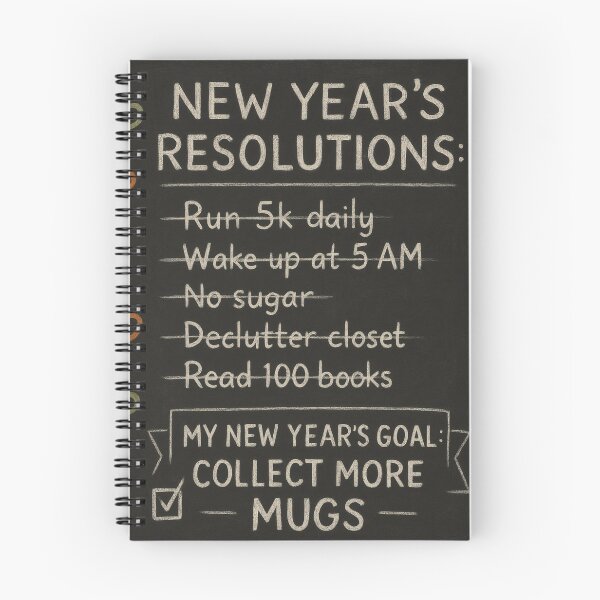Item preview, New Year’s Resolutions – Funny Coffee Mug Collector Design designed and sold by Ombrya.