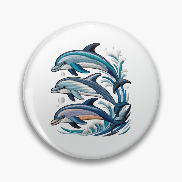 Item preview, Embroidered Dolphins Swimming Together designed and sold by jkrphoto.