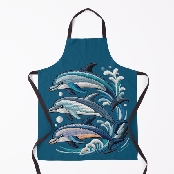 Item preview, Embroidered Dolphins Swimming Together designed and sold by jkrphoto.
