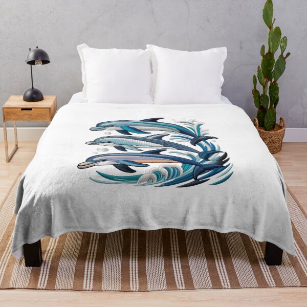 Item preview, Embroidered Dolphins Swimming Together designed and sold by jkrphoto.