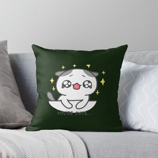 Item preview, Cute Adorable White and Black Tabby Cat saying You_re cute art designed and sold by VycMerch.