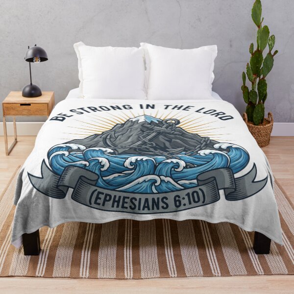 Item preview, Christian Mountain Anchor Faith Verse Art - Be Strong in the Lord. designed and sold by loveandlightrb.