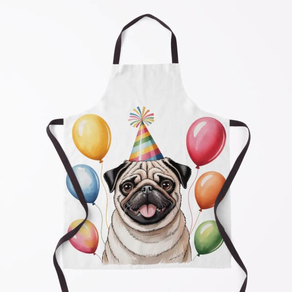 Item preview, Pug Celebrating with Balloons designed and sold by jkrphoto.