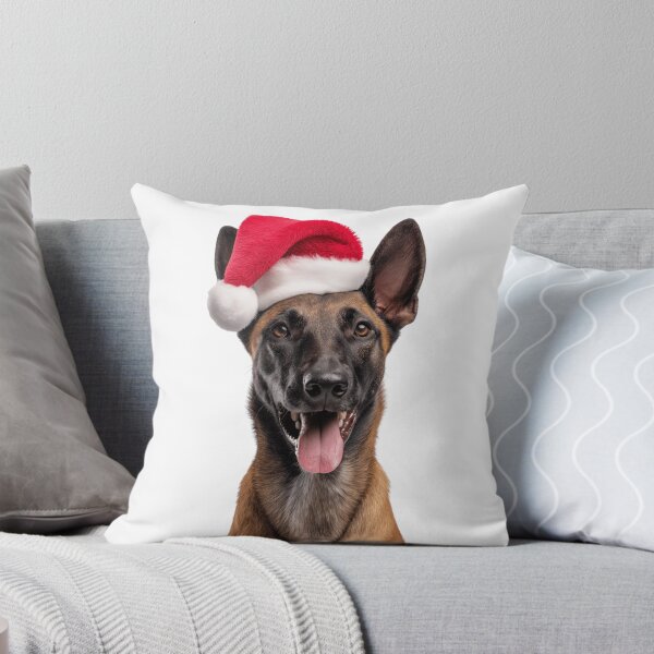 Item preview, Belgian Malinois dog with Christmas Hat – Festive Belgian Malinois Xmas Design designed and sold by LazyOwlStore.