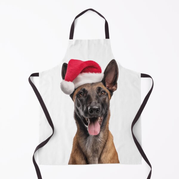Item preview, Belgian Malinois dog with Christmas Hat – Festive Belgian Malinois Xmas Design designed and sold by LazyOwlStore.