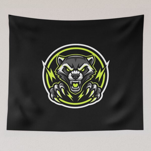 Item preview, Electric Honey Badger Mascot Logo Gaming eSports Neon Yellow Lightning Aggressive Animal Graphic designed and sold by bvdesignart.