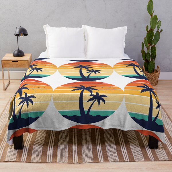 Item preview, Retro Sunset with Palm Trees and Birds Silhouette designed and sold by ArtfulWeave.