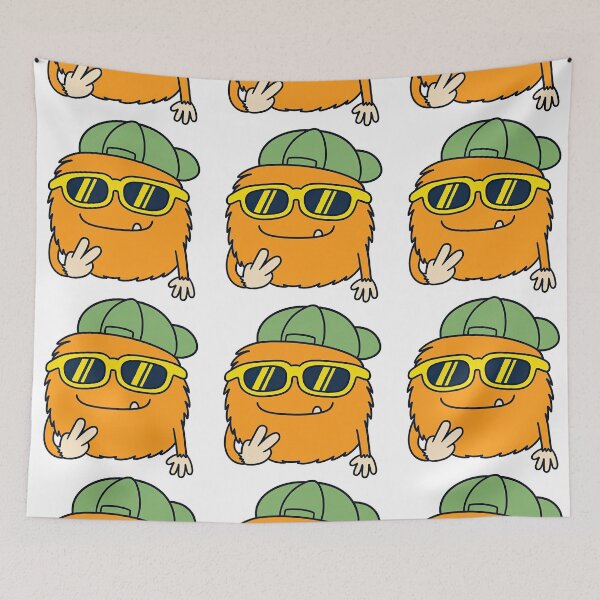 Item preview, Cool Orange Monster Character with Shades and Peace Sign designed and sold by ArtfulWeave.