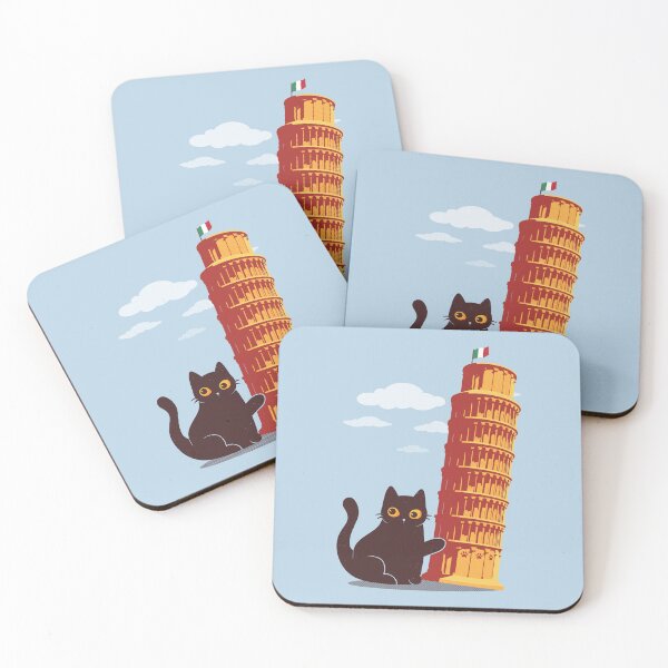 Item preview, Funny Cat in Pisa – Cute Kitty at the Leaning Tower of Italy designed and sold by erion5k.