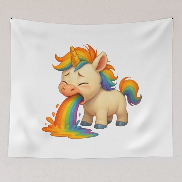 Item preview, “Rainbow Puking Unicorn Magic” designed and sold by Tinosshop.