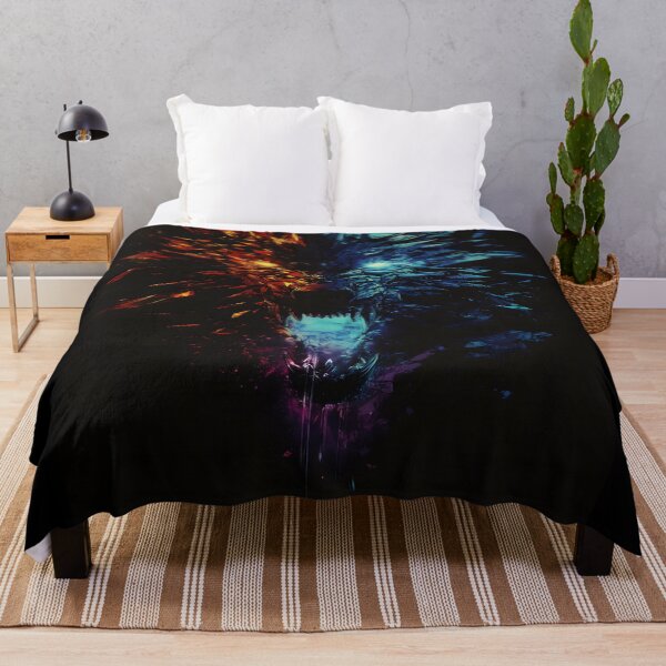 Item preview, Fiery and Icy Wolf Digital Art designed and sold by Pir8prints.