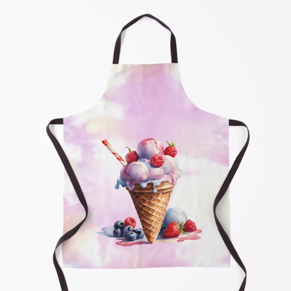 Item preview, Fruit Ice Cream in a Cone | Light Pink Background | Summer Design designed and sold by UnhingedBird.