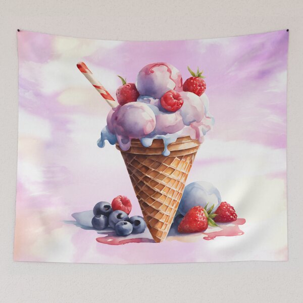 Item preview, Helado de frutas en cono | Fondo rosa claro | Diseño de verano designed and sold by UnhingedBird.