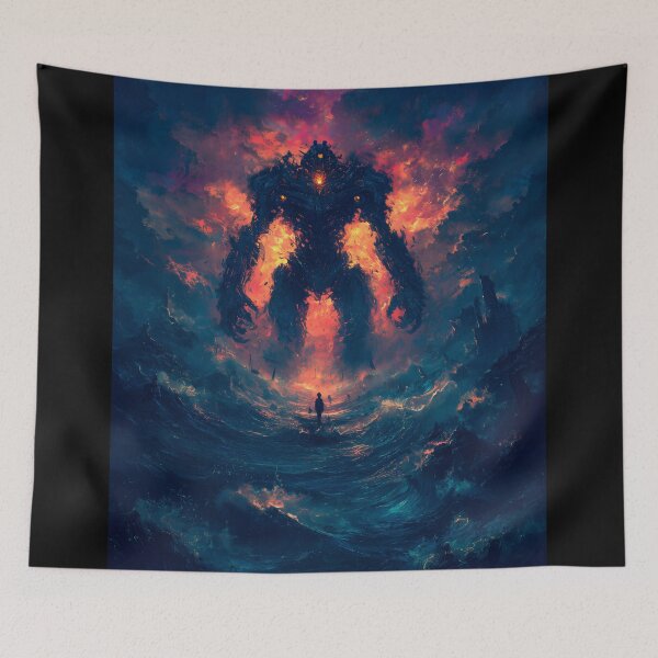 Item preview, Fiery Giant Above the Ocean designed and sold by Pir8prints.