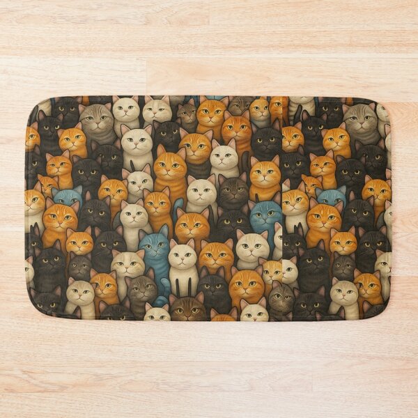 Item preview, Colorful Cat Crowd – Adorable Seamless Cat Pattern designed and sold by DovralThreads.