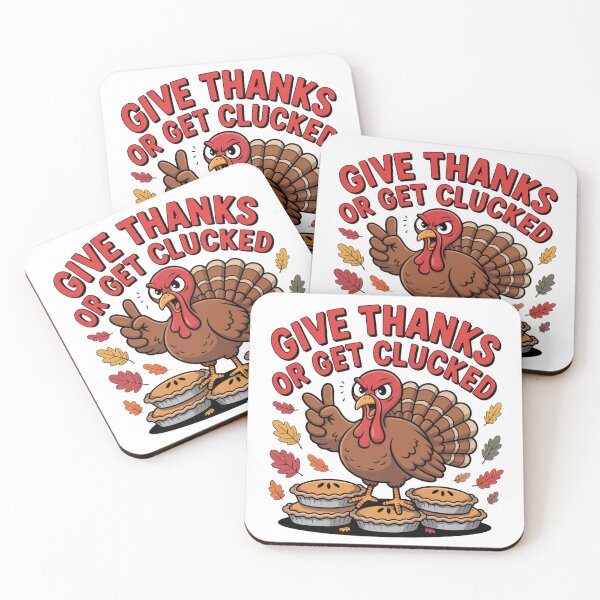 Item preview, Give Thanks or Get Clucked – Funny Thanksgiving Turkey Design designed and sold by RDRdesign.