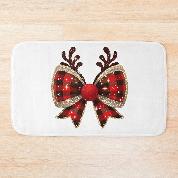 Item preview, Buffalo Plaid Glitter Reindeer Bow PNG, Christmas Clipart, Sparkling Holiday Bow with Antlers, Festive Red Black Plaid Digital Design designed and sold by WayneVanga.