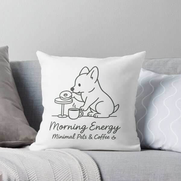 Artikelvorschau, Morning Energy Dog – Minimalistische Line Art Illustration, Süßer Kaffee & Donut Hund, Gemütliches Geschenk für Haustierliebhaber, Minimalistisches ästhetisches Design entworfen und verkauft von RungsitDesign.