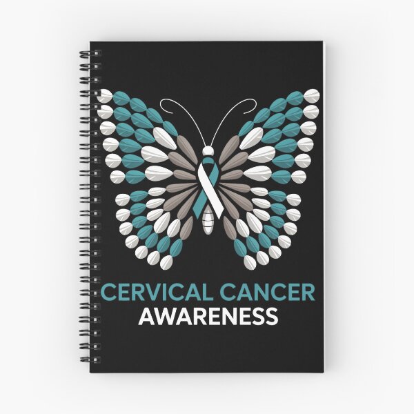 Item preview, Butterfly Cervical Cancer Awareness Month White Teal Ribbon designed and sold by TrinaEspinoza.