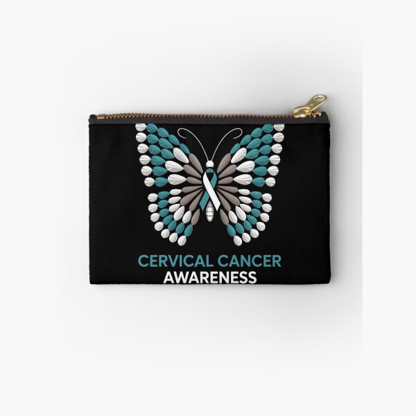 Item preview, Butterfly Cervical Cancer Awareness Month White Teal Ribbon designed and sold by TrinaEspinoza.