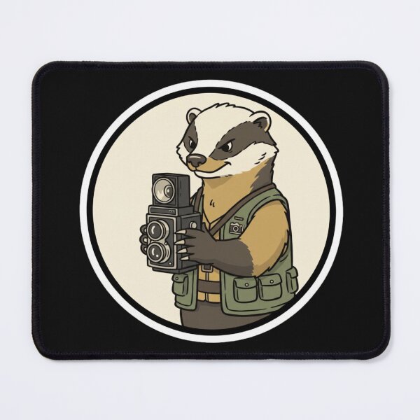 Item preview, Vintage Photographer Honey Badger with TLR Camera Retro Wildlife Photo Journalist Gift designed and sold by bvdesignart.