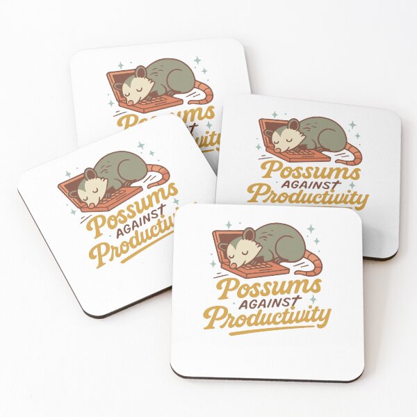 Item preview, Possums Against Productivity Retro Humor Quote designed and sold by LuminOrb.