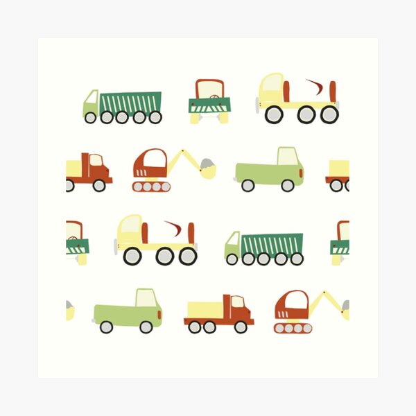 Construction vehicles Art Print