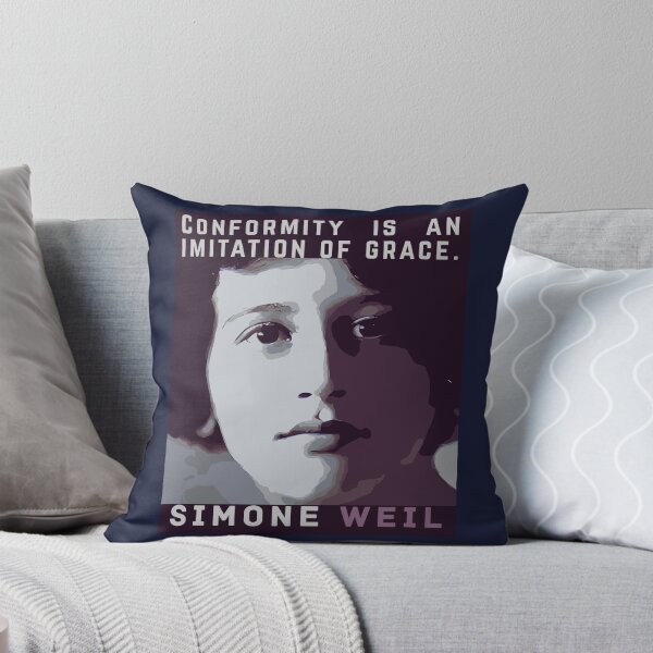 Artikelvorschau, Zitat von Simone Weil: Konformität ist eine Nachahmung der Anmut. entworfen und verkauft von artbleed.