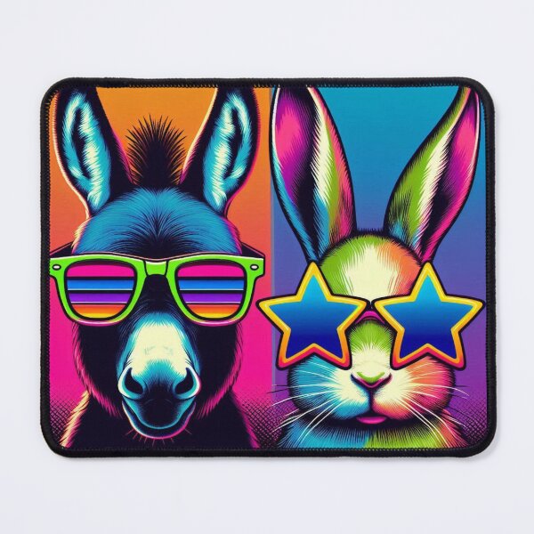 Item preview, cute funny donkey and bunny designed and sold by Dogandesighn.